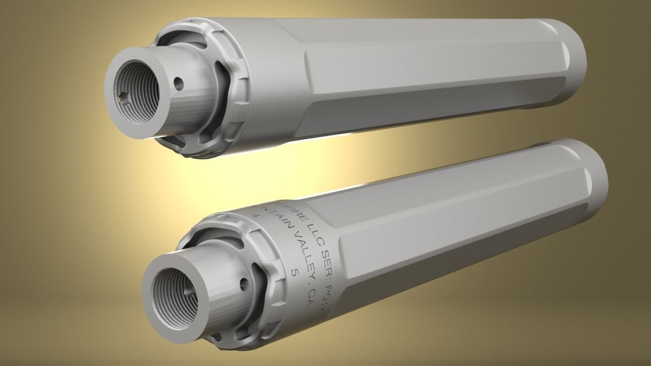 Airsoft SF RYDER 9-TI2 SUPPRESSOR Hollow body 3D print model_2