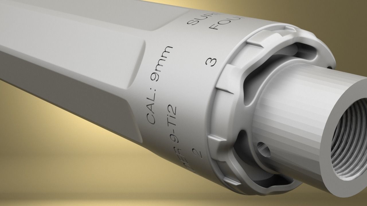 Airsoft SF RYDER 9-TI2 SUPPRESSOR Hollow body 3D print model_10