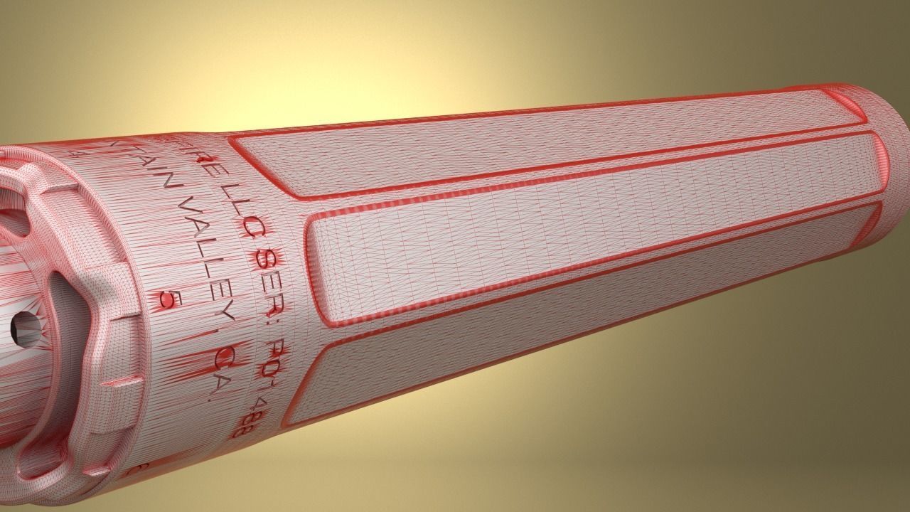 Airsoft SF RYDER 9-TI2 SUPPRESSOR Hollow body 3D print model_3