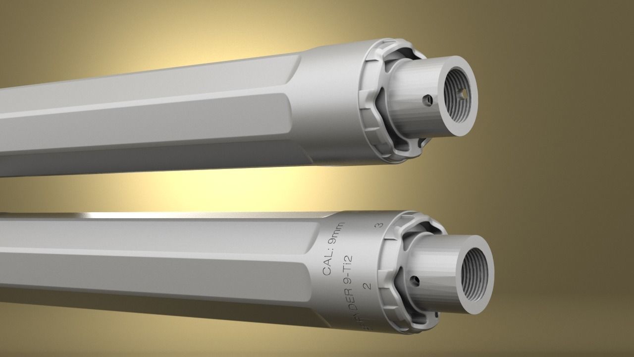 Airsoft SF RYDER 9-TI2 SUPPRESSOR Hollow body 3D print model_9