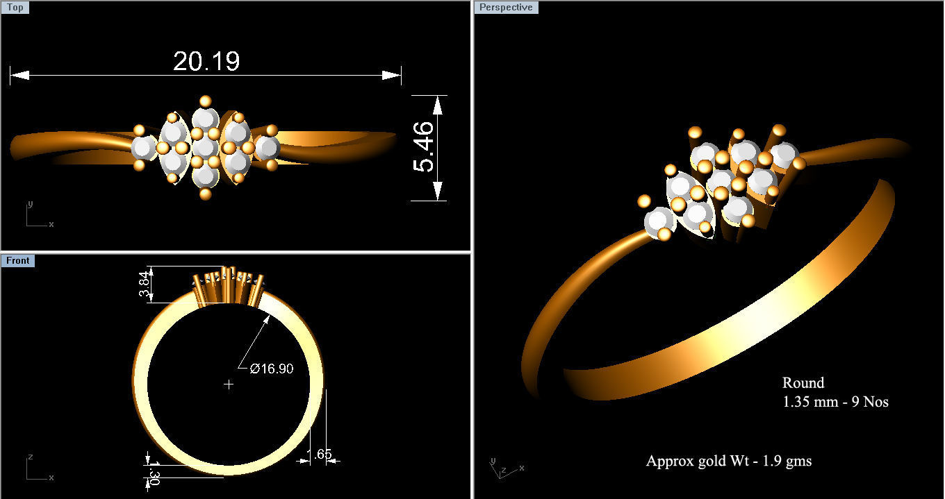 Light weight ring model  3D print model_4