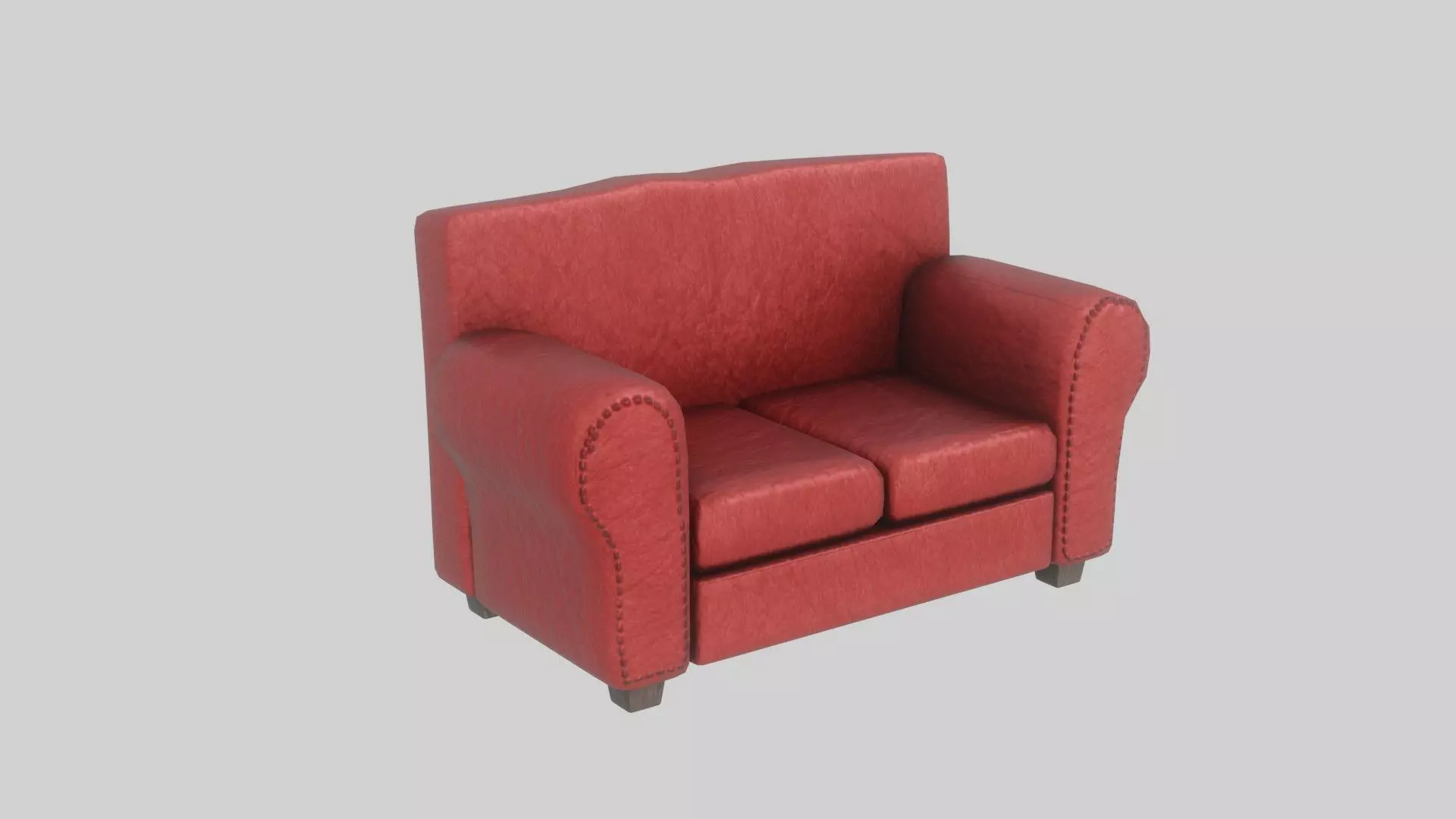 Red Sofa Free low-poly 3D model