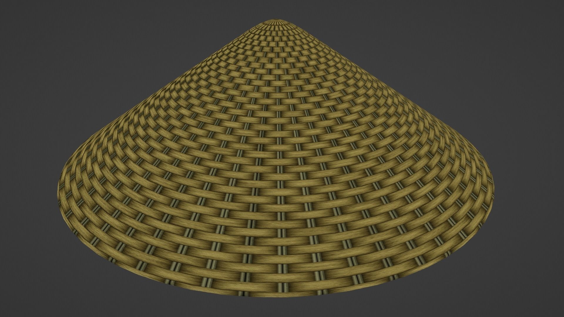 Japanese Jingasa Low-poly 3D model_13