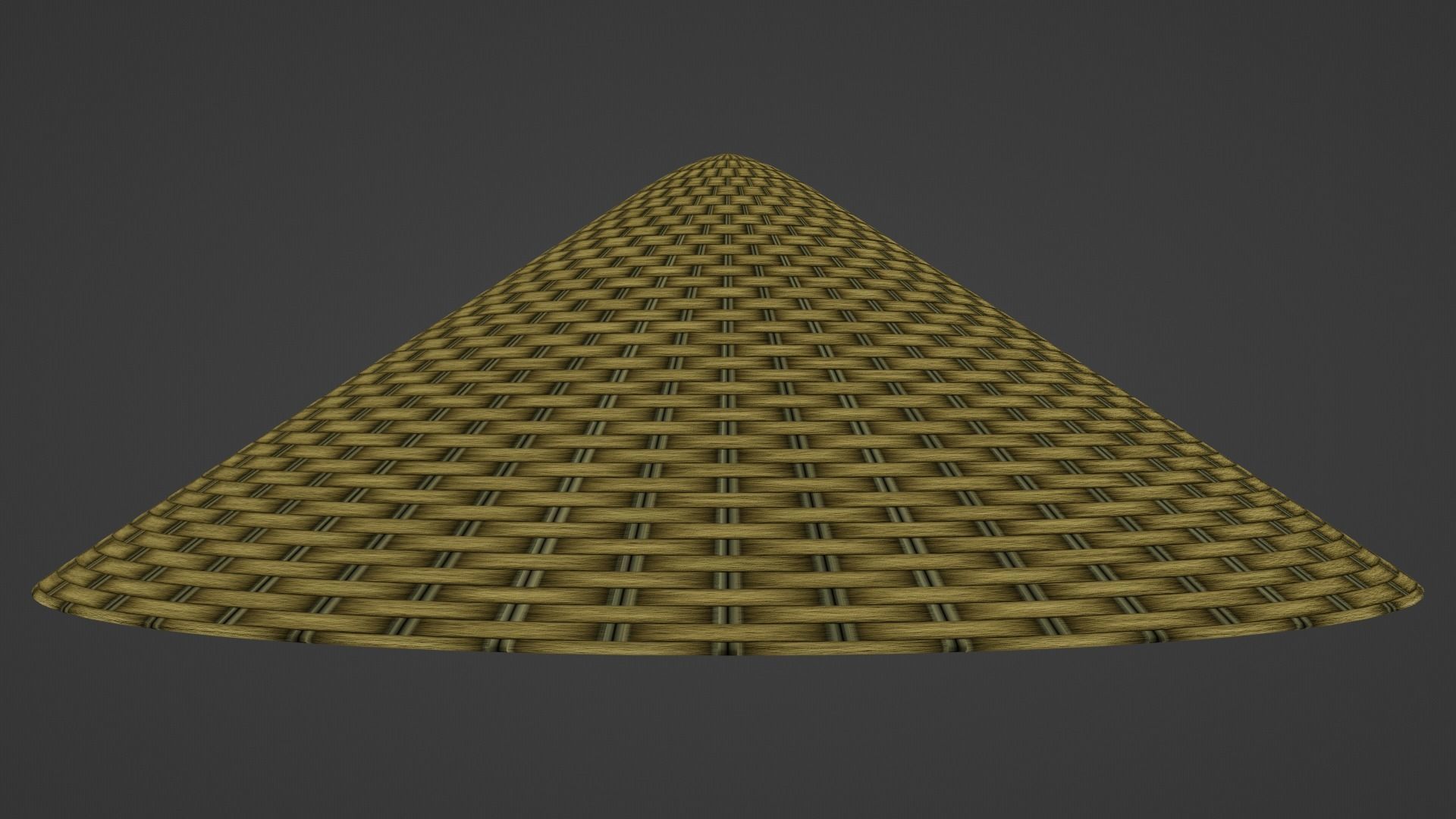 Japanese Jingasa Low-poly 3D model_1