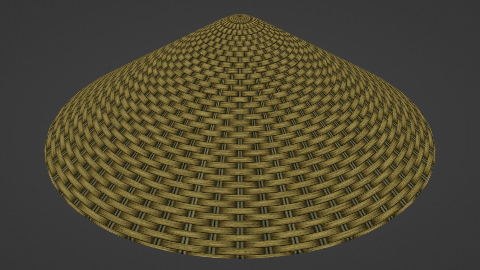 Japanese Jingasa Low-poly 3D model_10