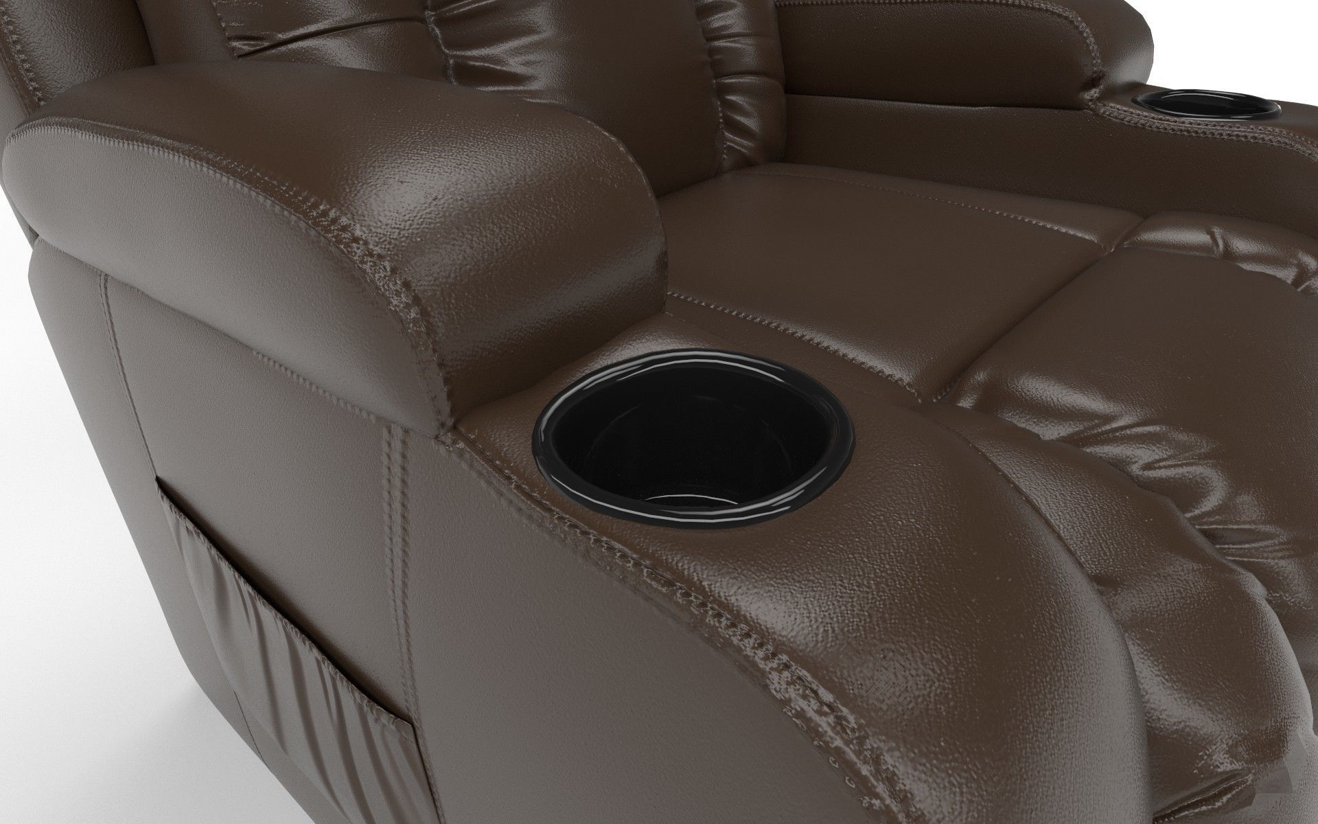 Recliner chair Low-poly 3D model_10