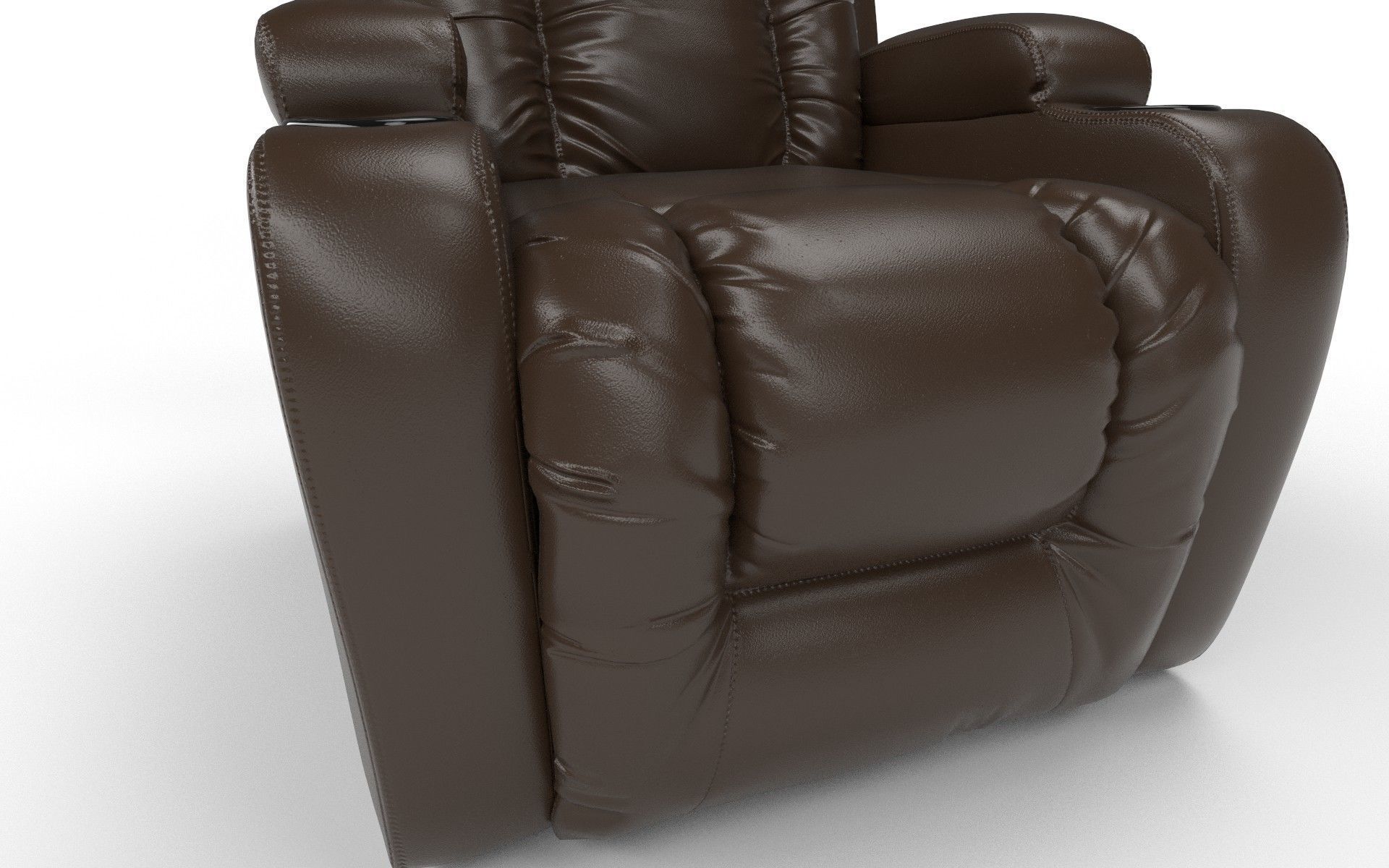 Recliner chair Low-poly 3D model_6