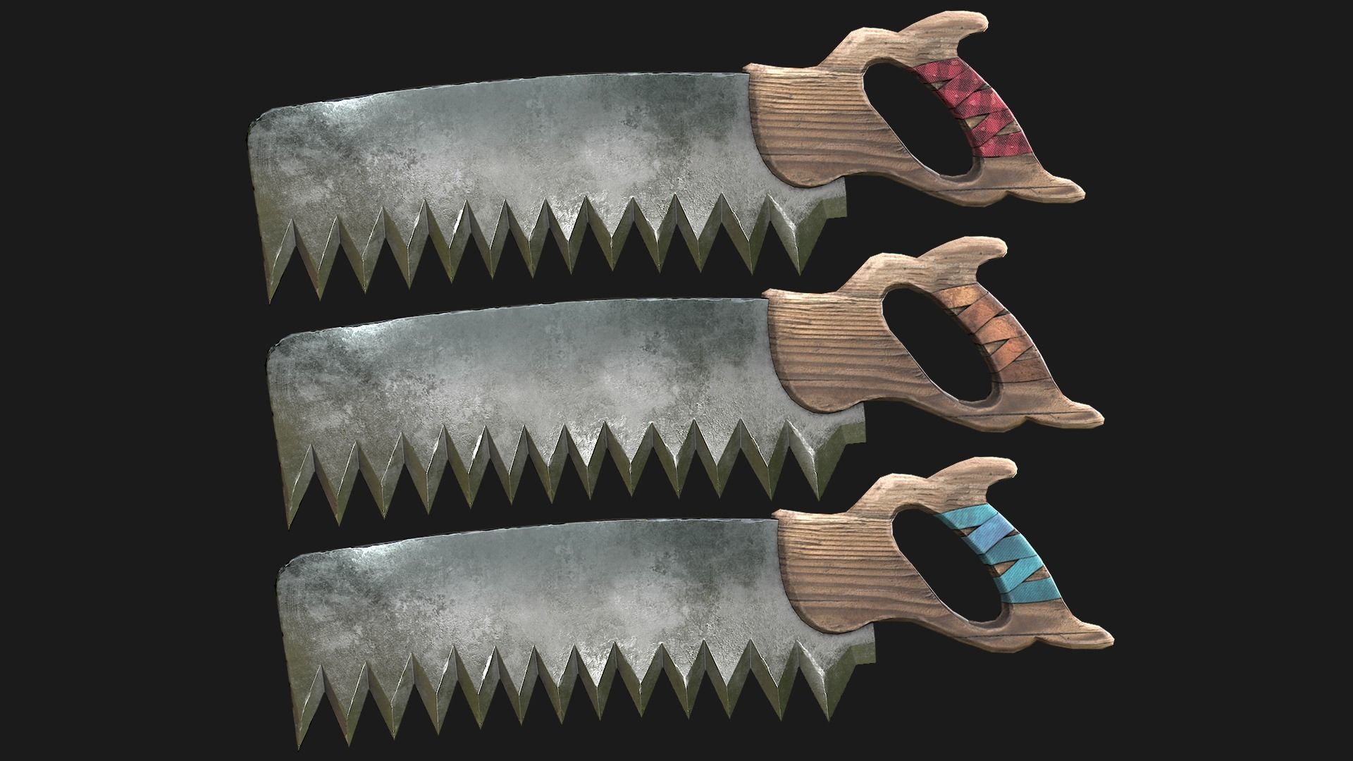 Foresters Set of tools  Low-poly 3D model_7
