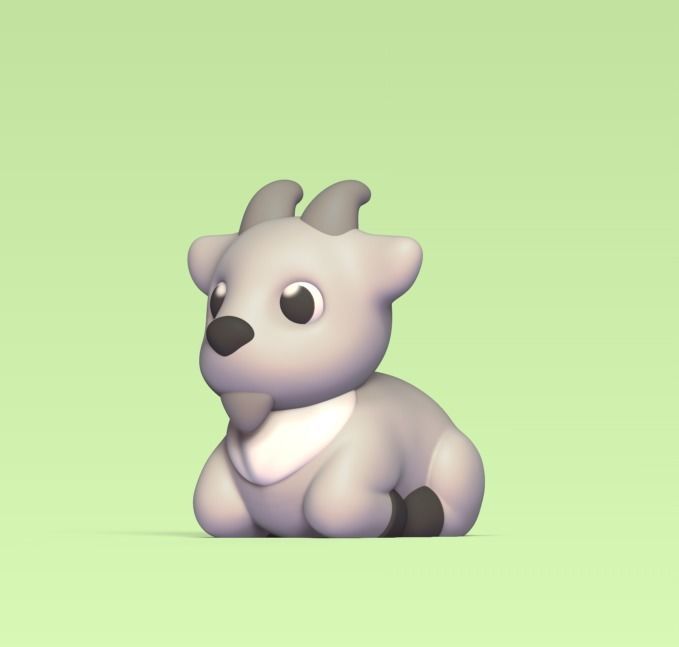 Lying Goat 3D print model_1