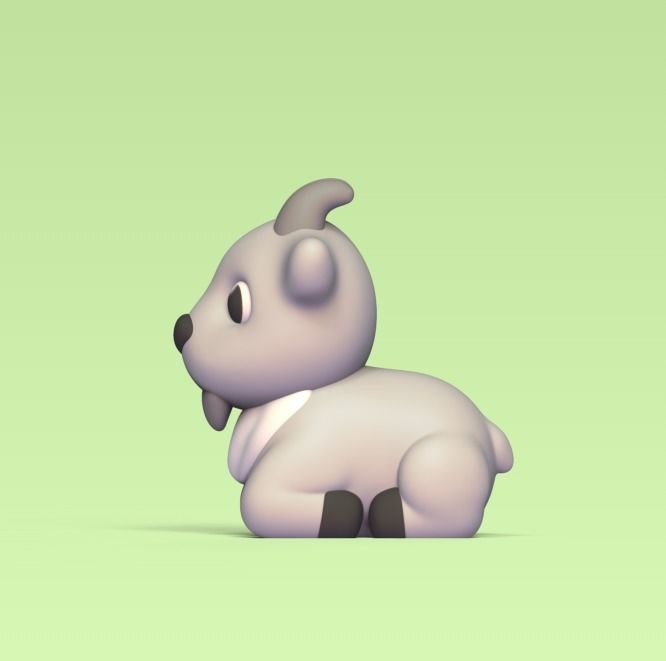 Lying Goat 3D print model_2