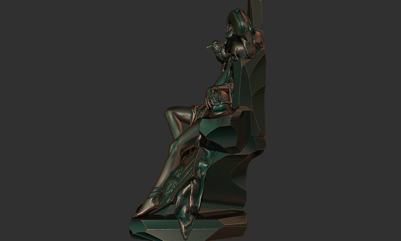 Morrigan statue 3D print model_1