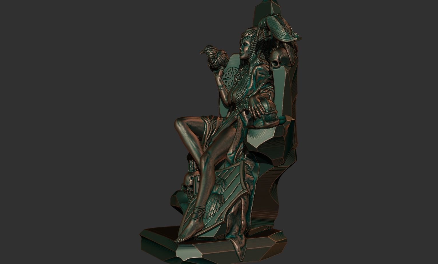 Morrigan statue 3D print model_6