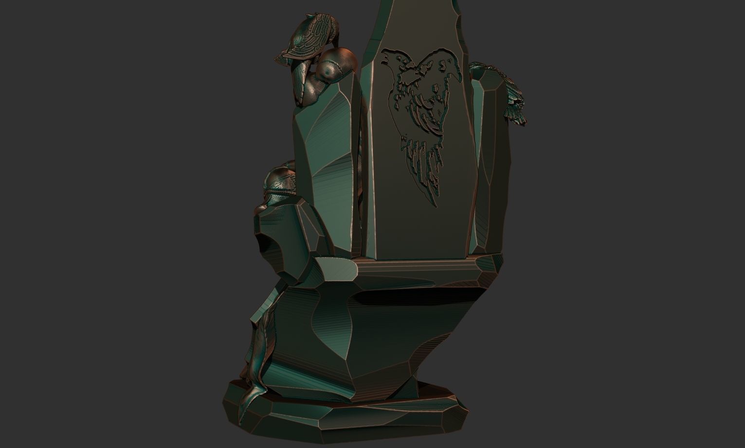 Morrigan statue 3D print model_3