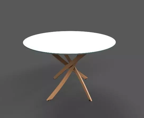 Dining table Low-poly 3D model_0