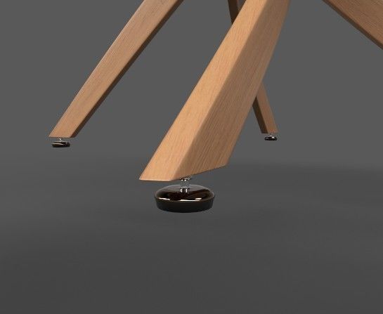 Dining table Low-poly 3D model_1