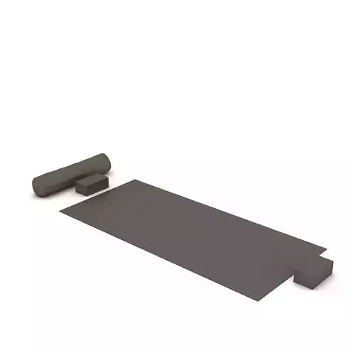 3D model yoga 3d mat and two rolls