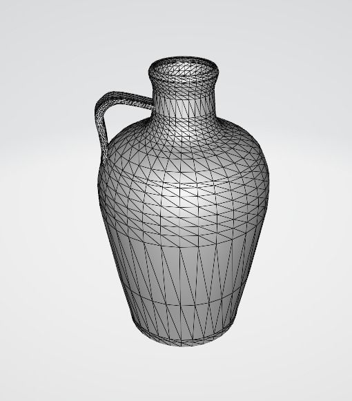 Clay Pot Low-poly 3D model_1