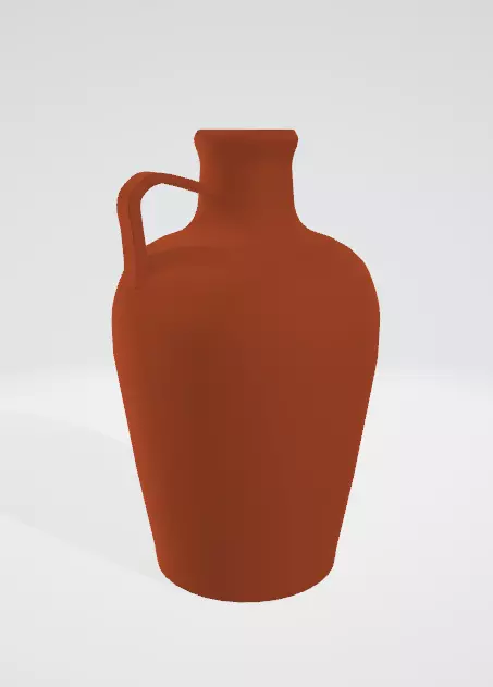 Clay Pot Low-poly 3D model_0