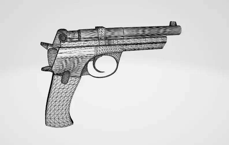 Old Pistol Low-poly 3D model