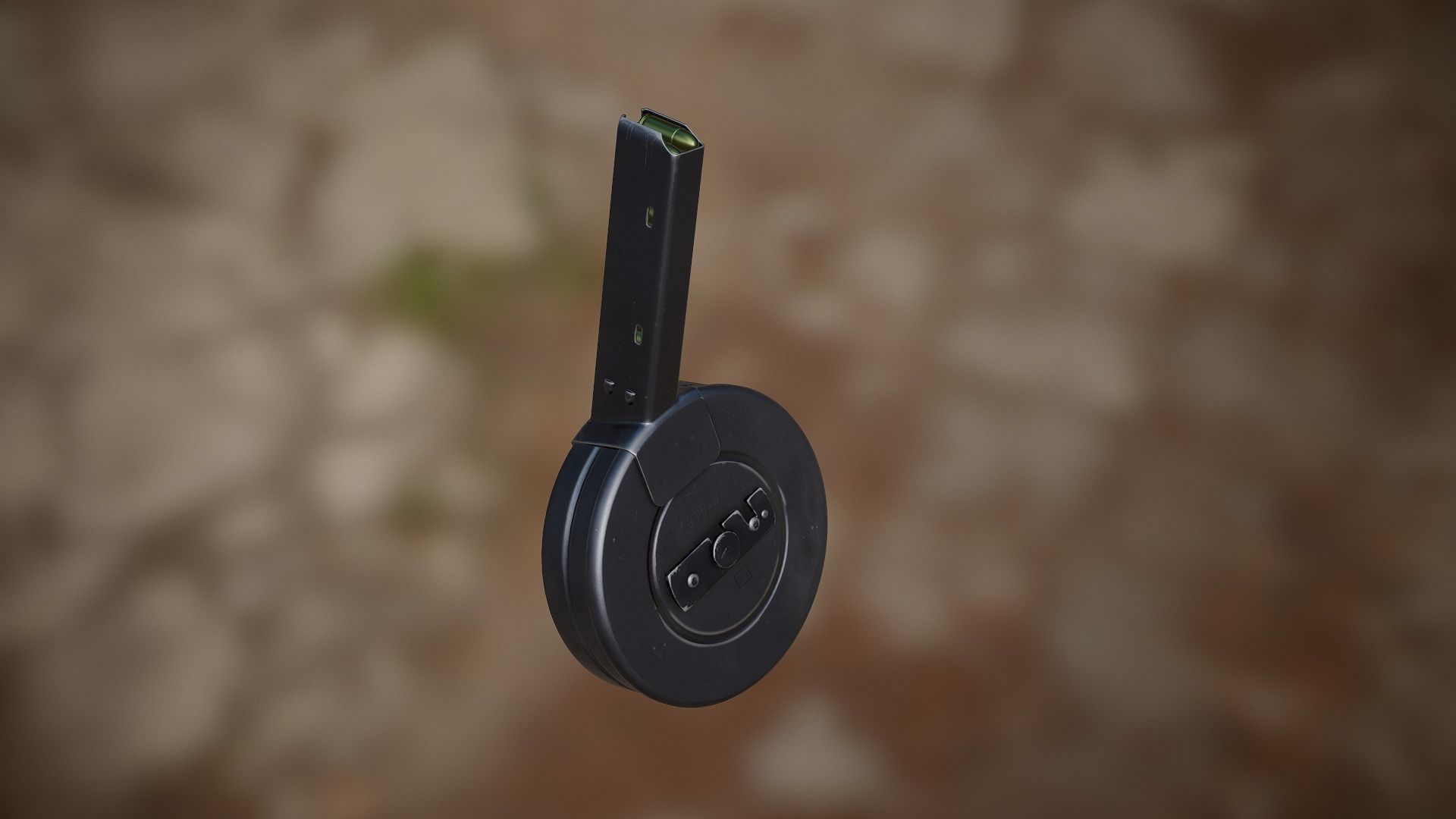 72rnd Drum magazine 9mm PBR Low-poly 3D model_2