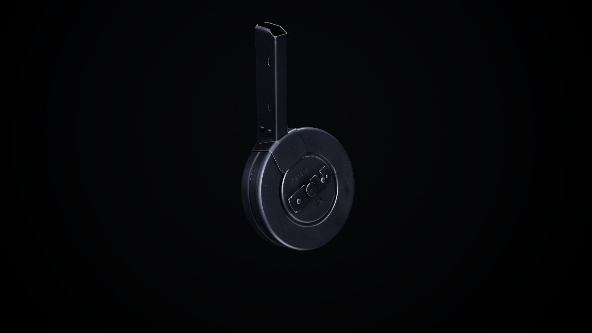 72rnd Drum magazine 9mm PBR Low-poly 3D model_1