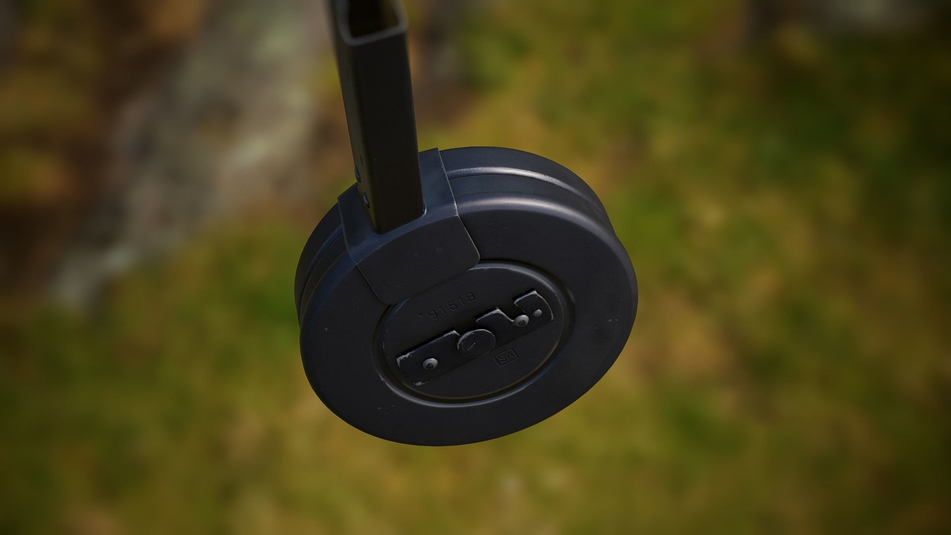 72rnd Drum magazine 9mm PBR Low-poly 3D model_4