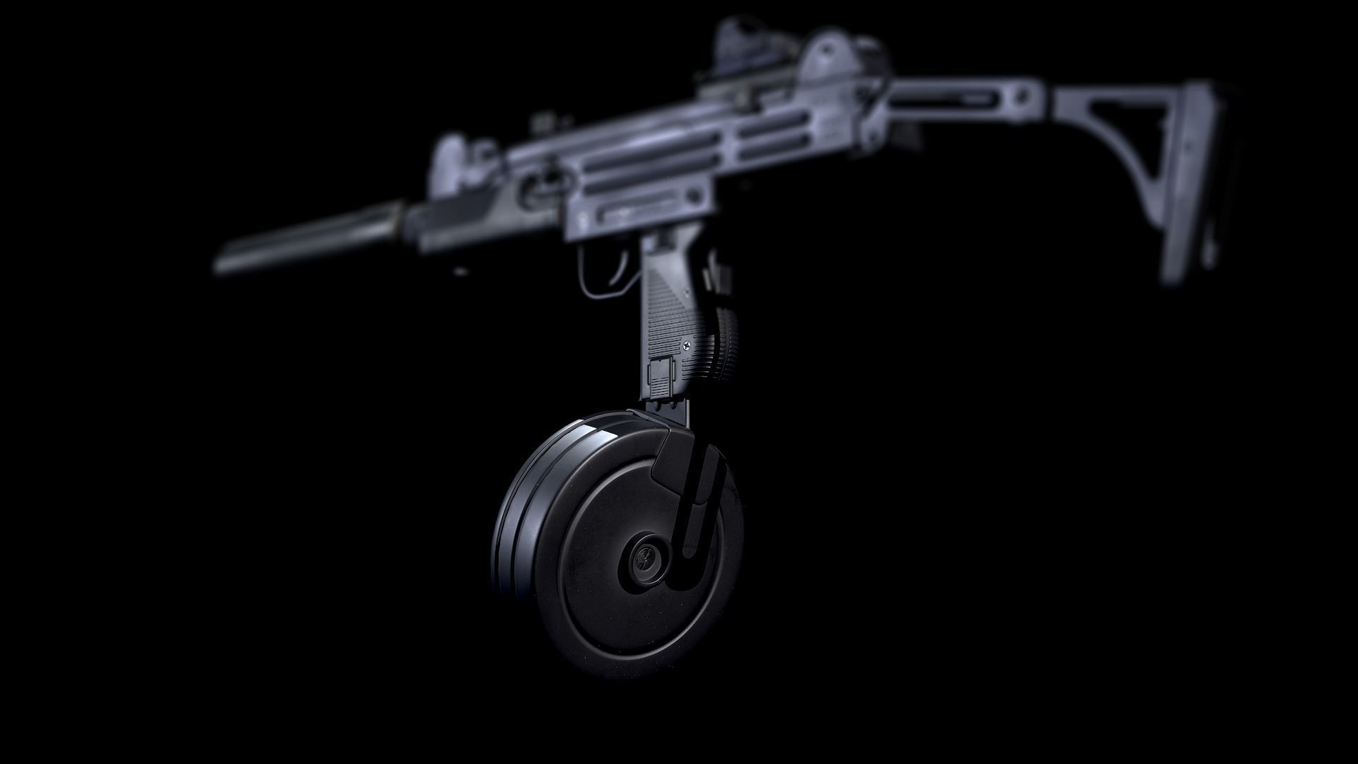 72rnd Drum magazine 9mm PBR Low-poly 3D model_6