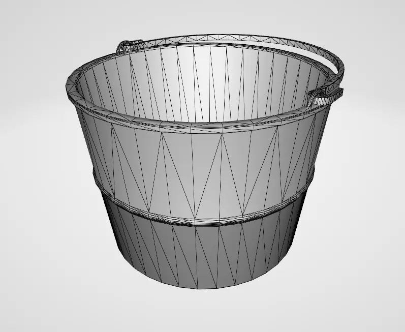 Yogurt Bucket Low-poly 3D model_0