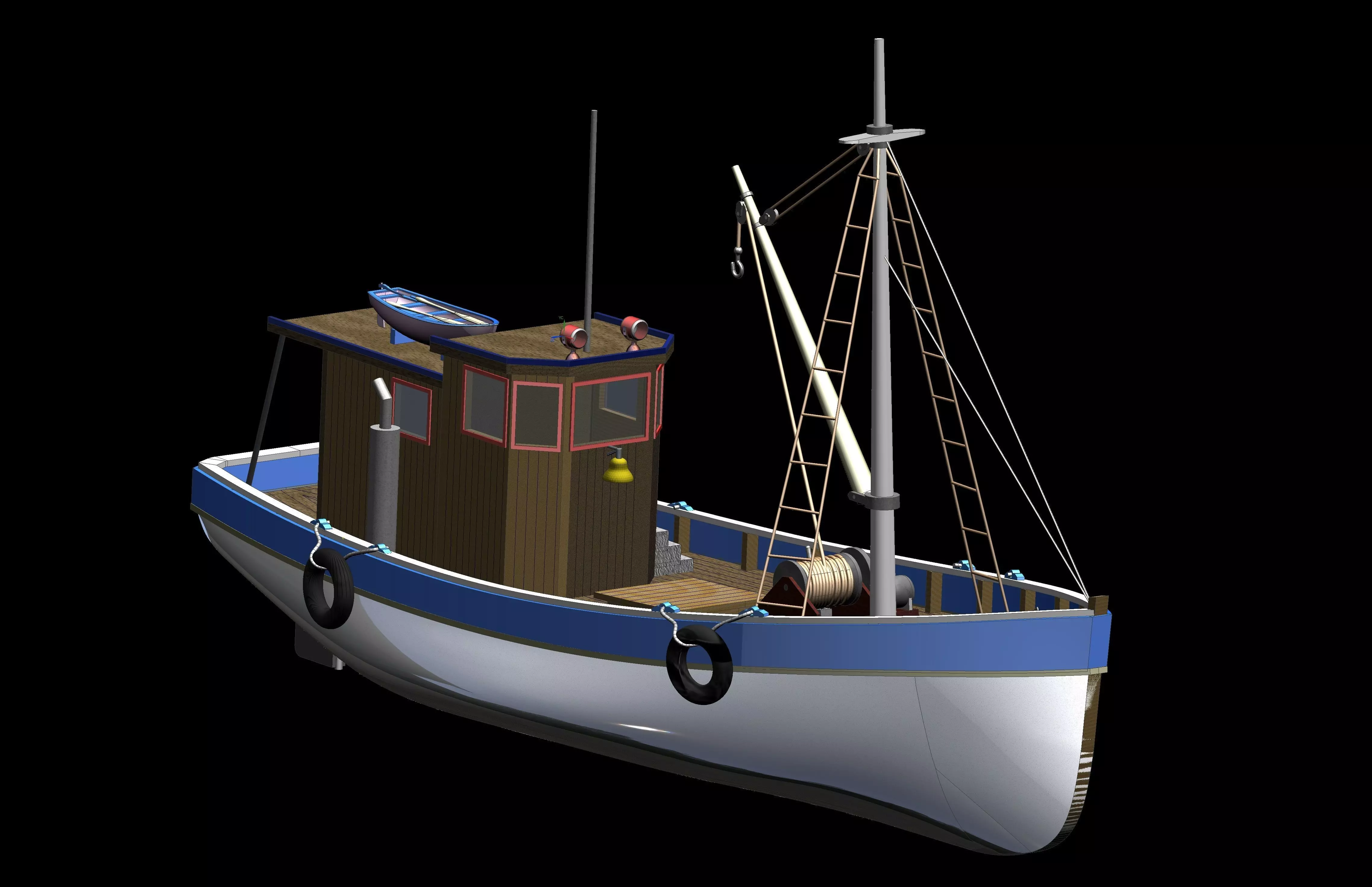 FISHER KING MODEL FISHING BOAT 3D model_0