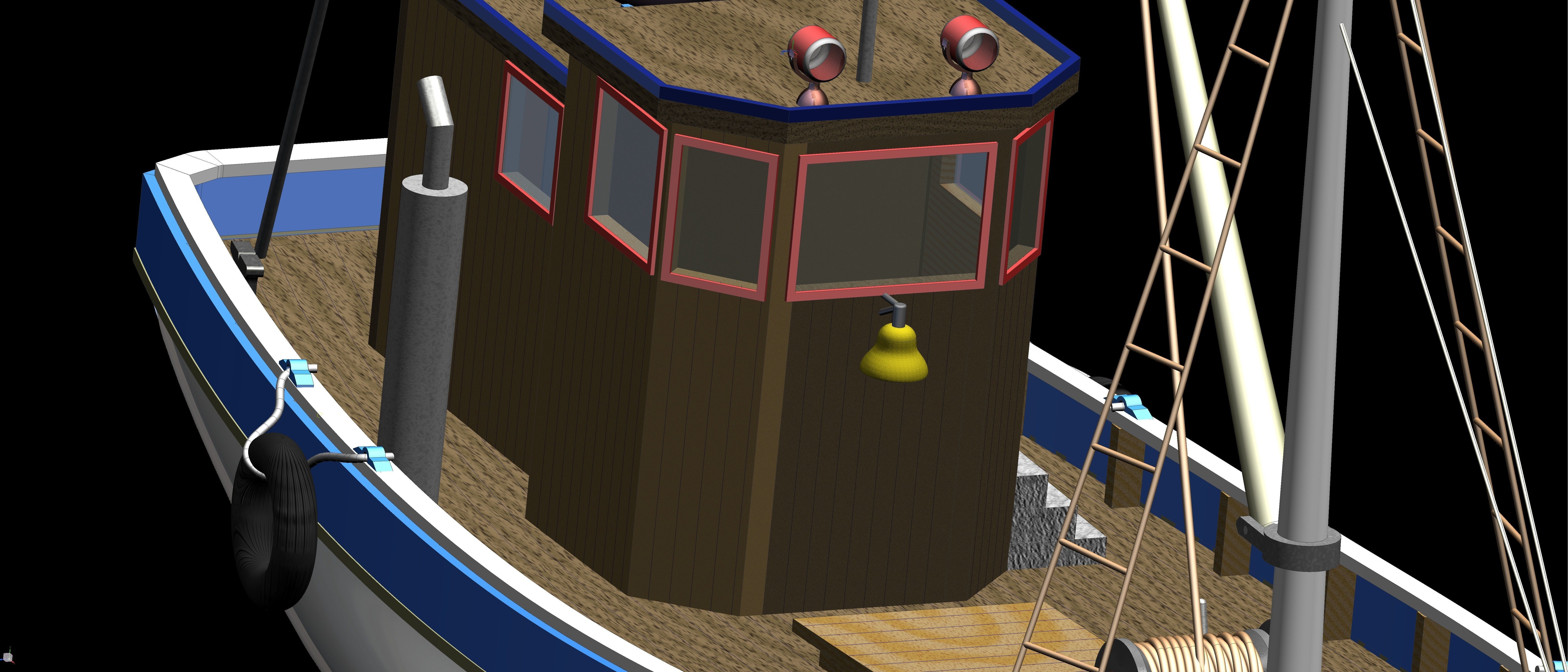 FISHER KING MODEL FISHING BOAT 3D model_11