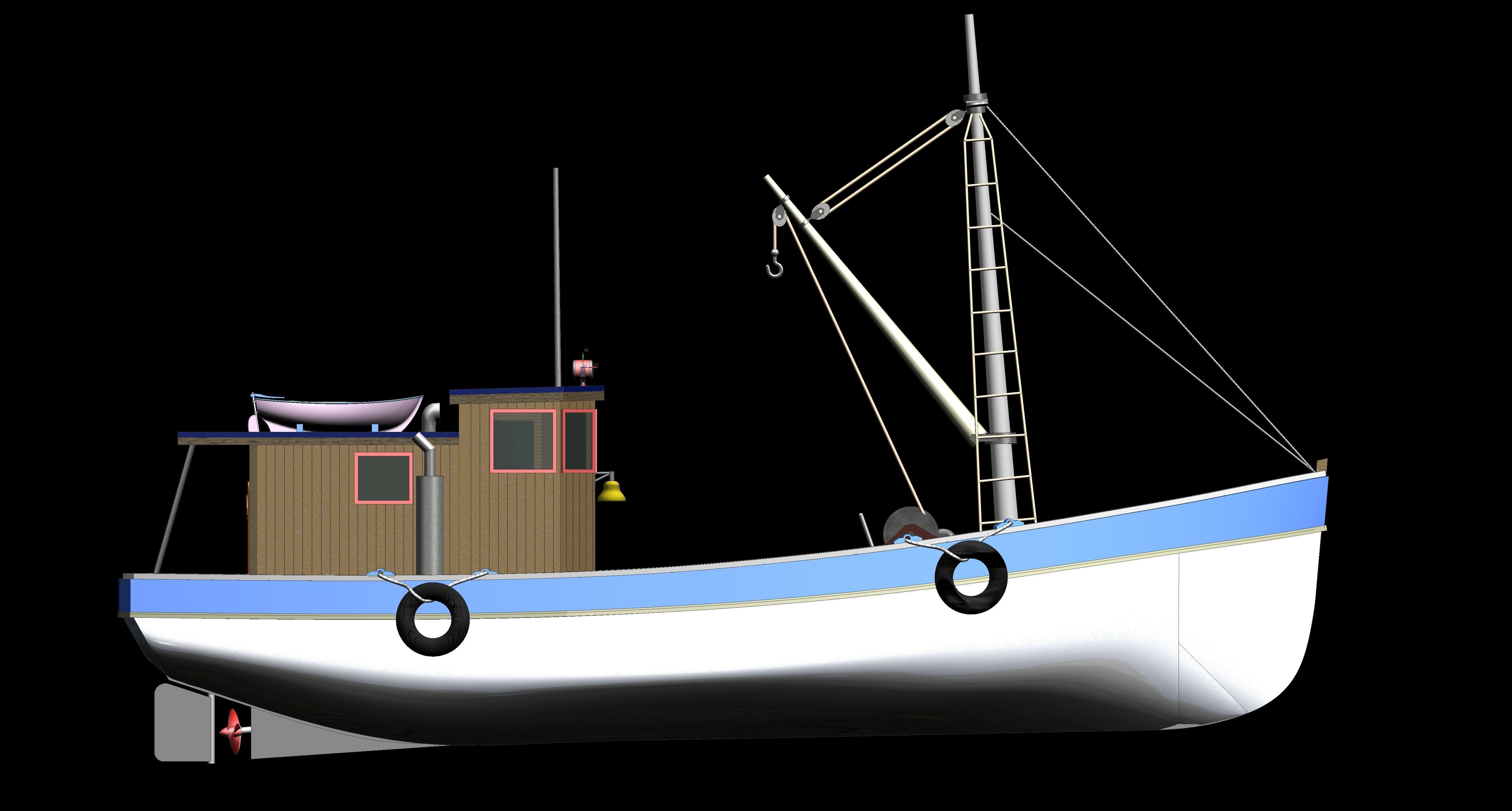 FISHER KING MODEL FISHING BOAT 3D model_3
