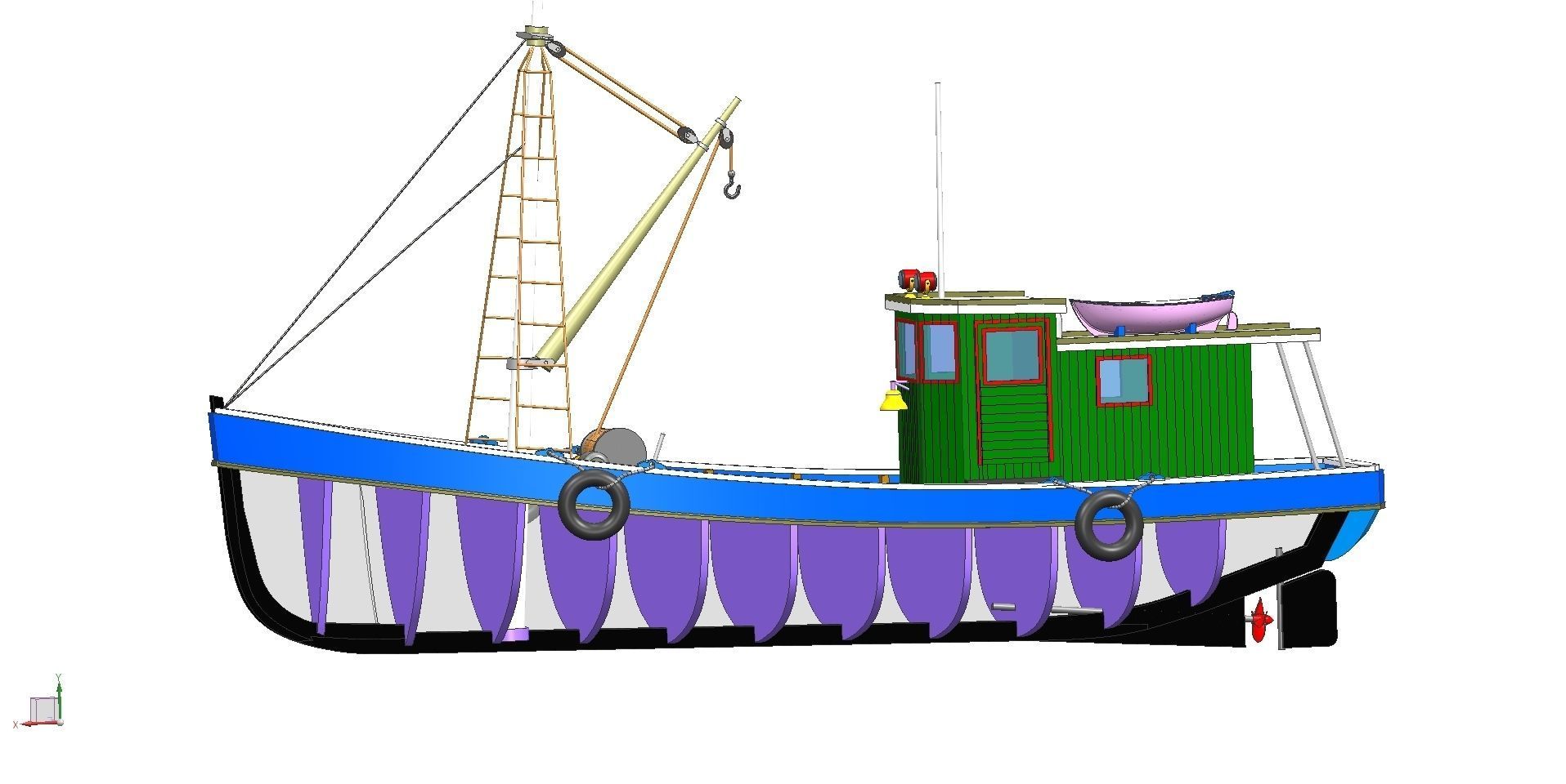 FISHER KING MODEL FISHING BOAT 3D model_19