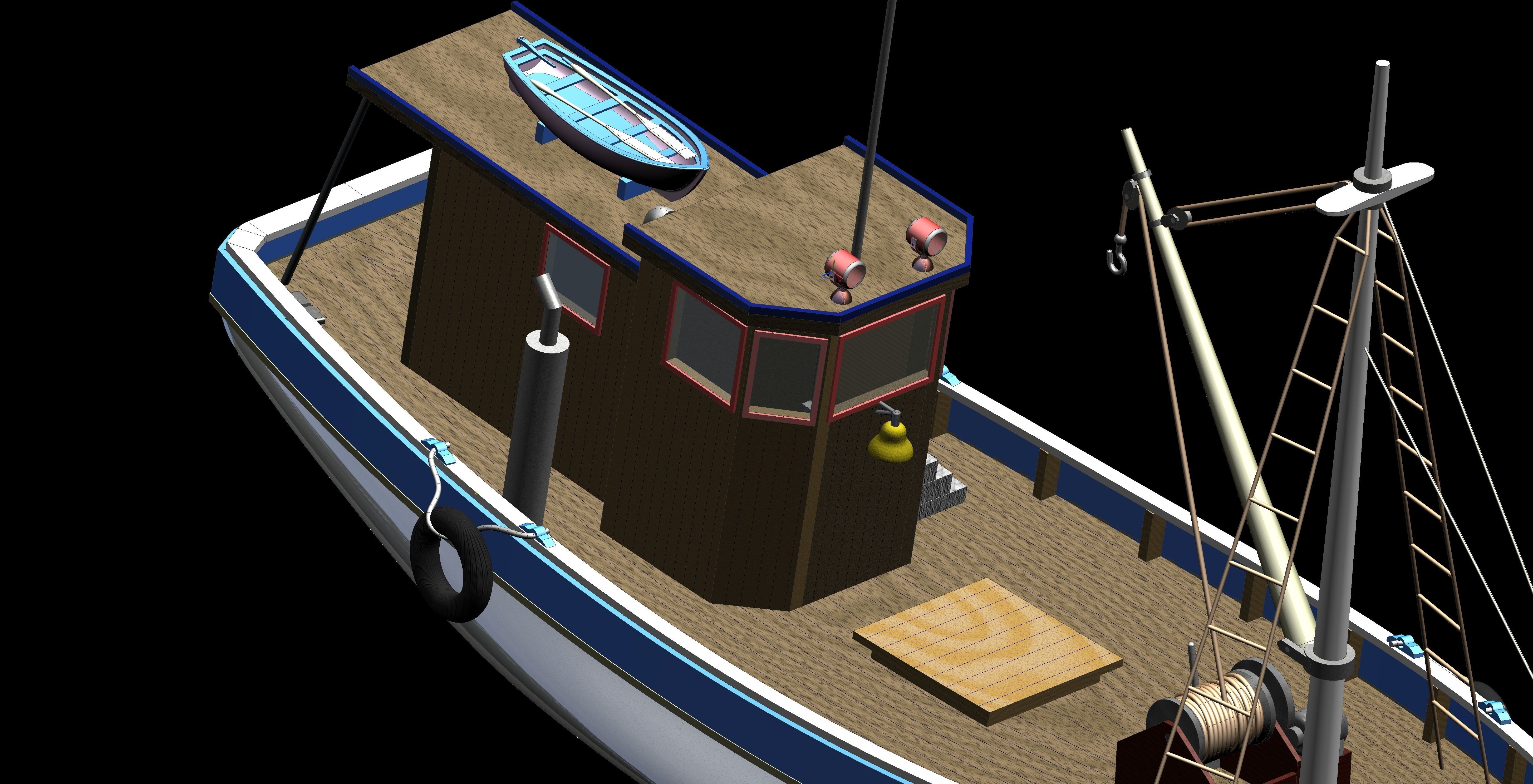 FISHER KING MODEL FISHING BOAT 3D model_16