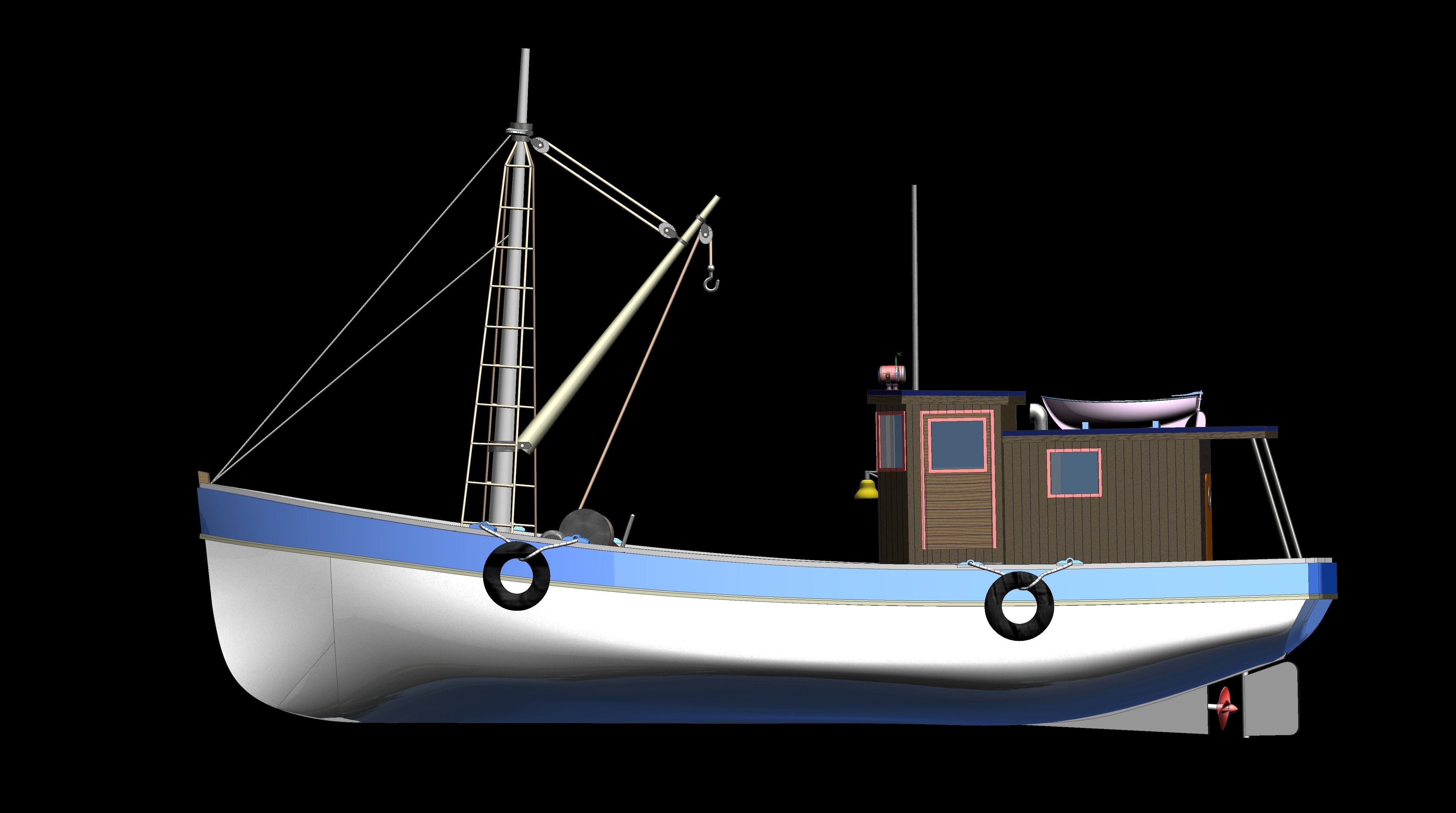 FISHER KING MODEL FISHING BOAT 3D model_2