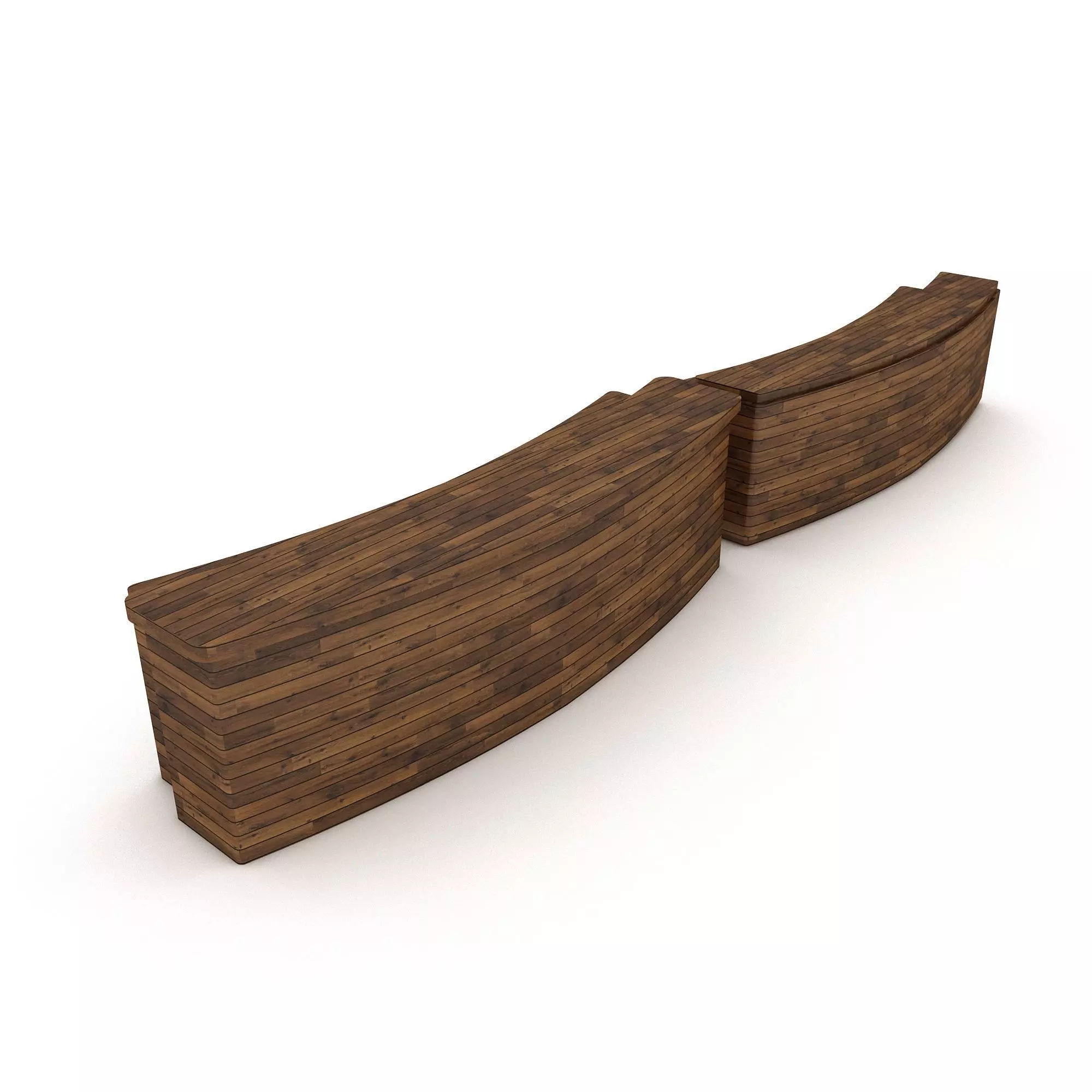3D model wooden reception 03 Low-poly 3D model
