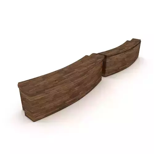3D model wooden reception 03