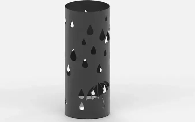Stand cylinder with rain drops