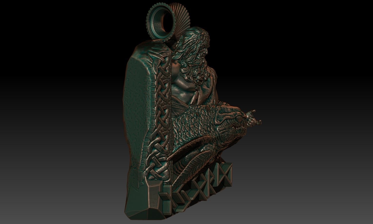 Njord pendant 3D print model_3
