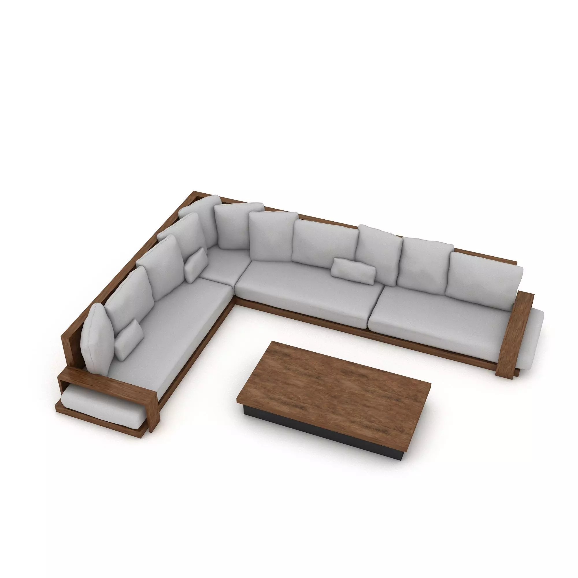 3D corner seat 09 Low-poly 3D model_0