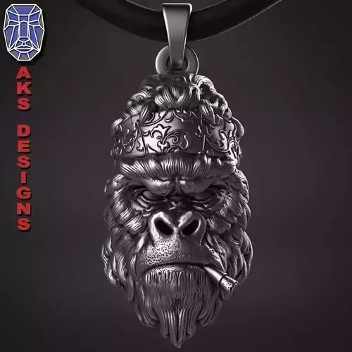 animal Pendant jewelry Gangster gorilla version 1  3D print model