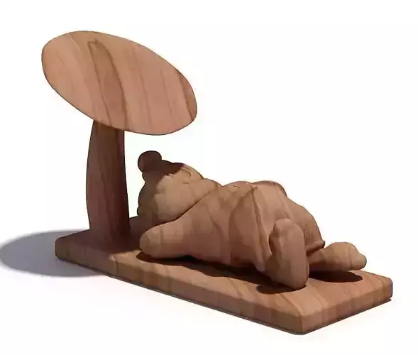 Wooden Sculpture Of A Gnome
