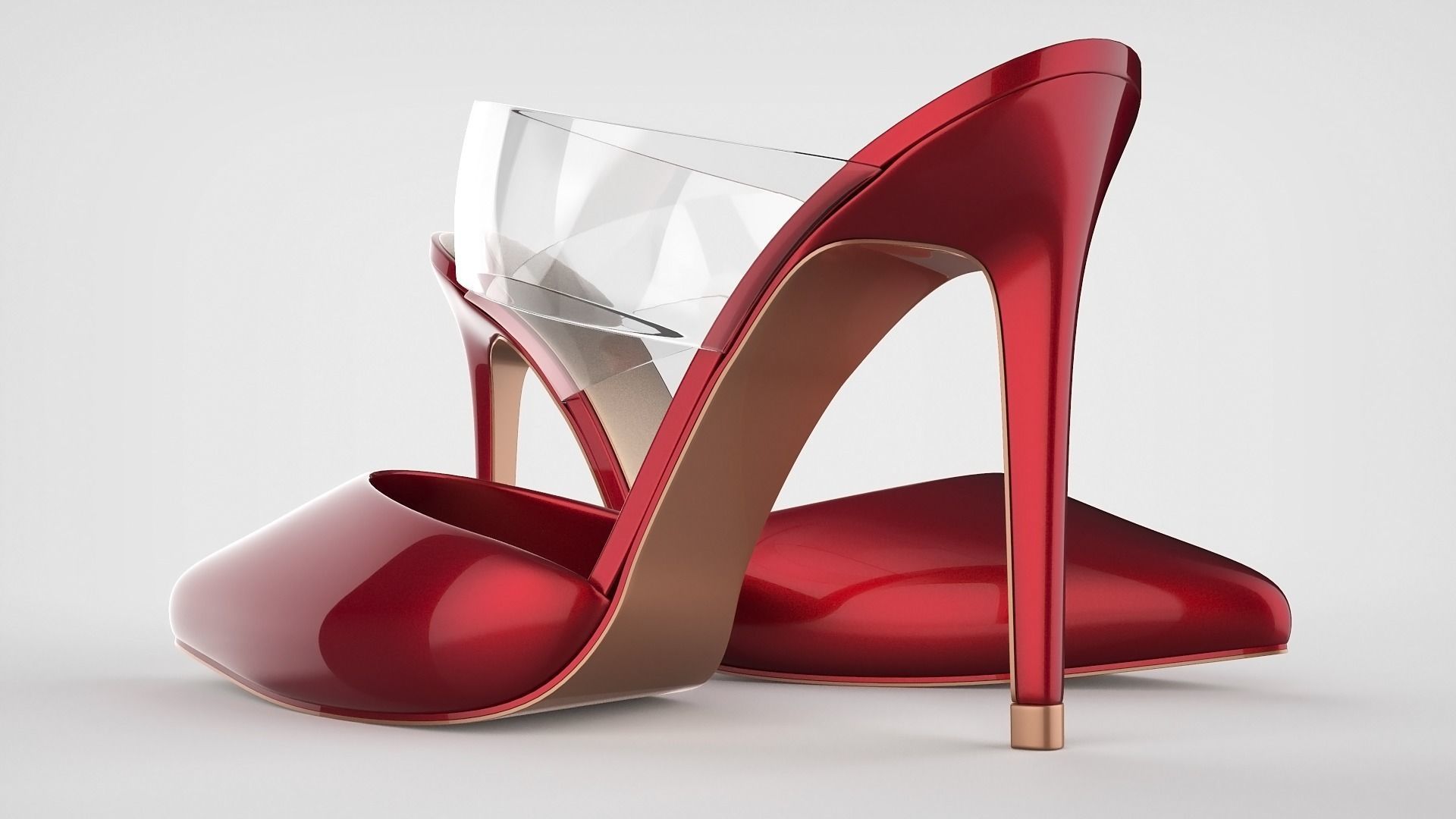 Pointed Toe Stiletto heels with Clear Strap 3D model_19