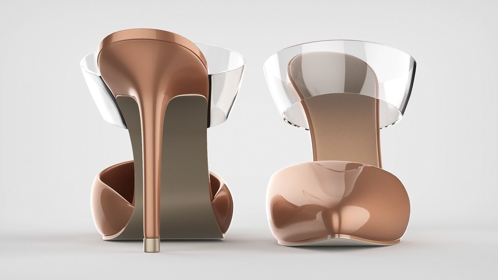 Pointed Toe Stiletto heels with Clear Strap 3D model_27