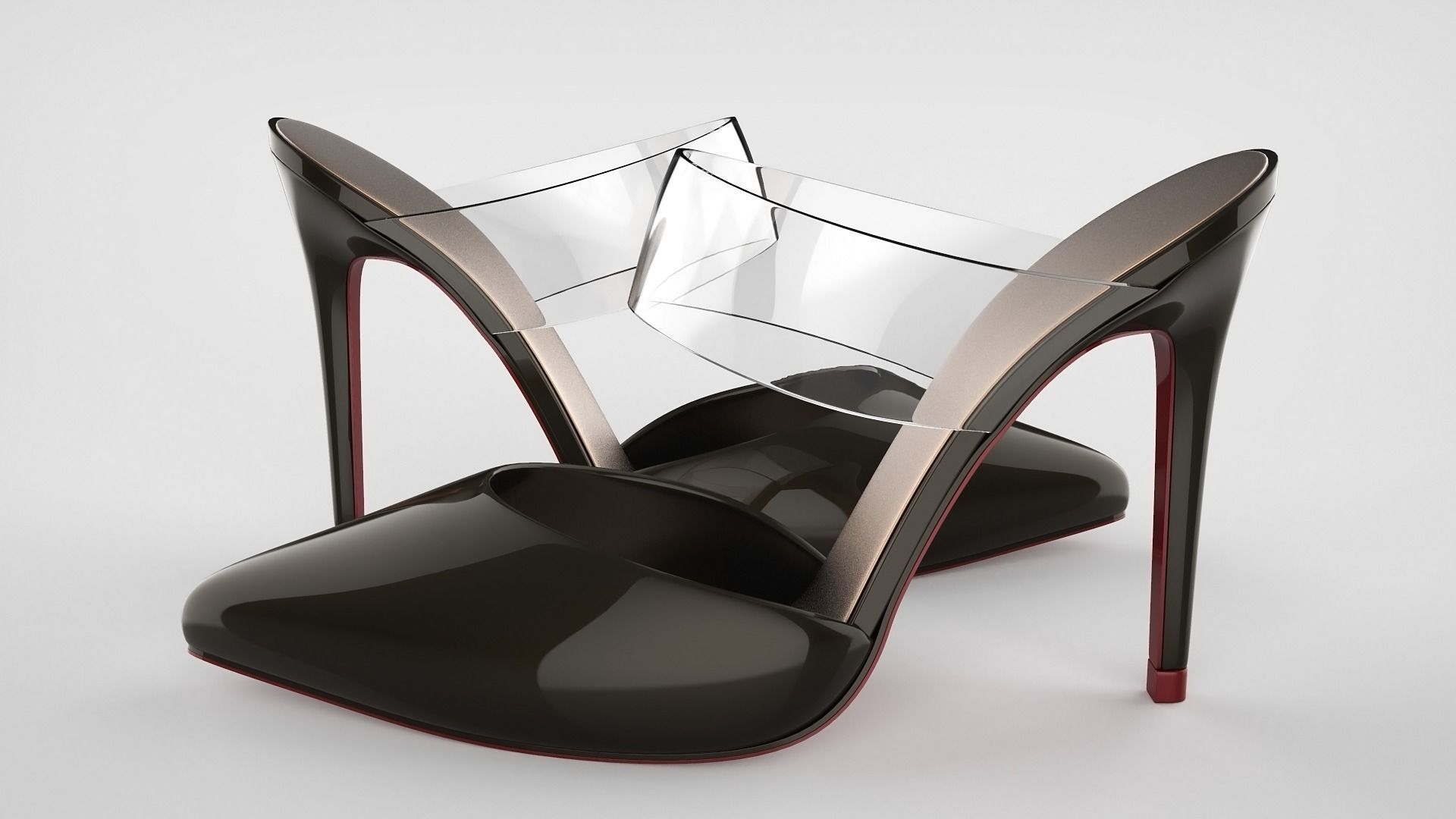 Pointed Toe Stiletto heels with Clear Strap 3D model_32