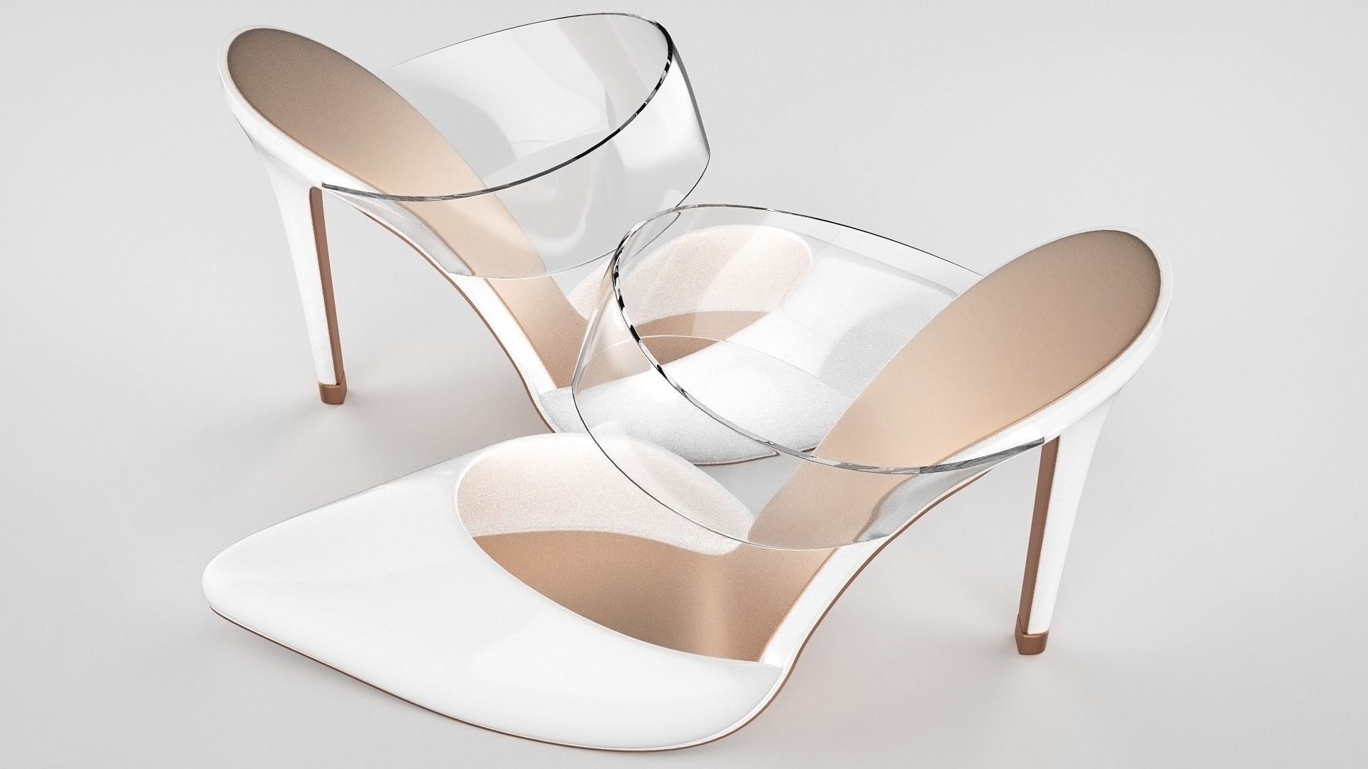 Pointed Toe Stiletto heels with Clear Strap 3D model_57