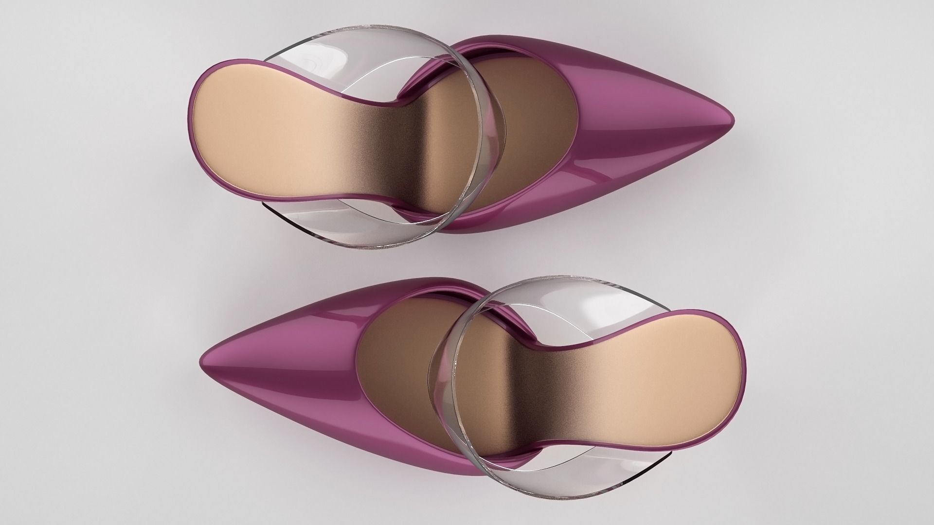 Pointed Toe Stiletto heels with Clear Strap 3D model_63