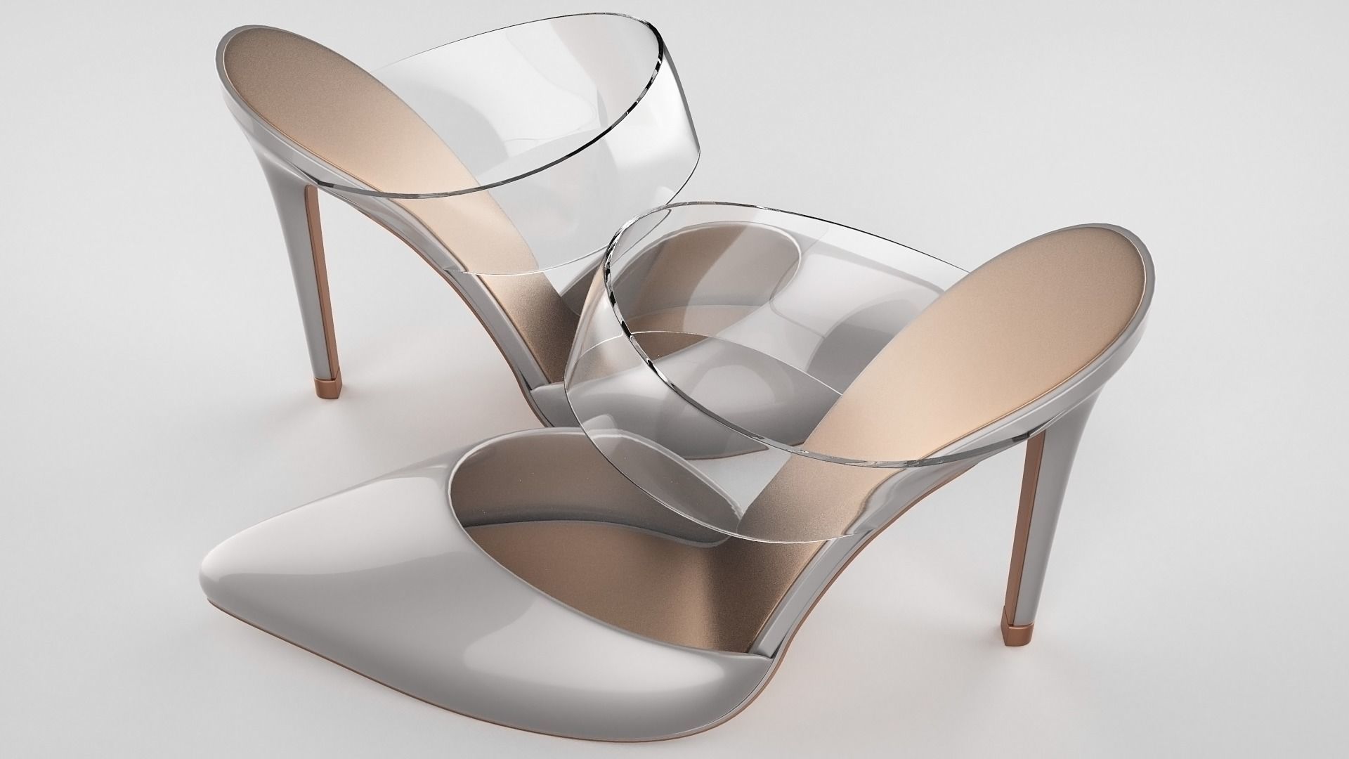 Pointed Toe Stiletto heels with Clear Strap 3D model_50