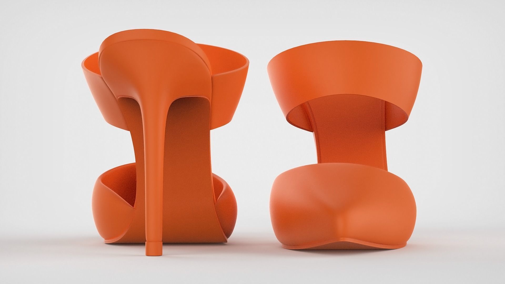 Pointed Toe Stiletto heels with Clear Strap 3D model_69