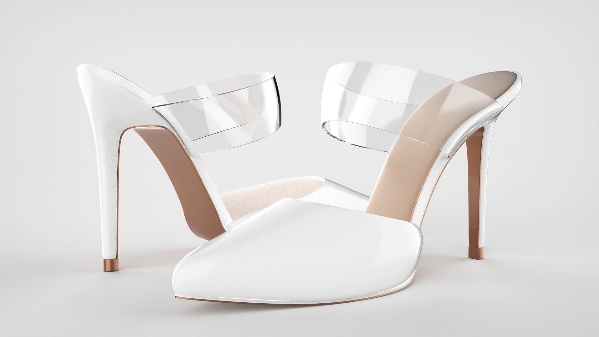 Pointed Toe Stiletto heels with Clear Strap 3D model_52