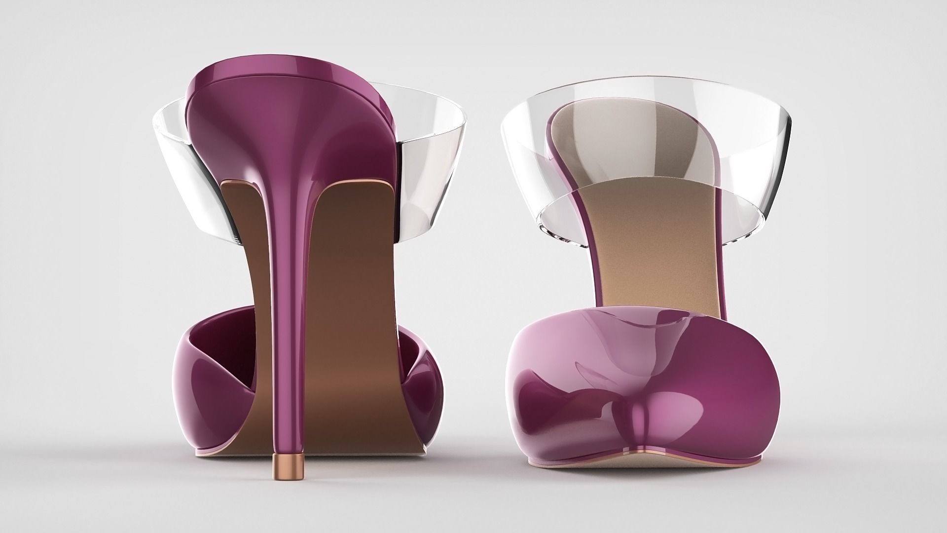 Pointed Toe Stiletto heels with Clear Strap 3D model_62